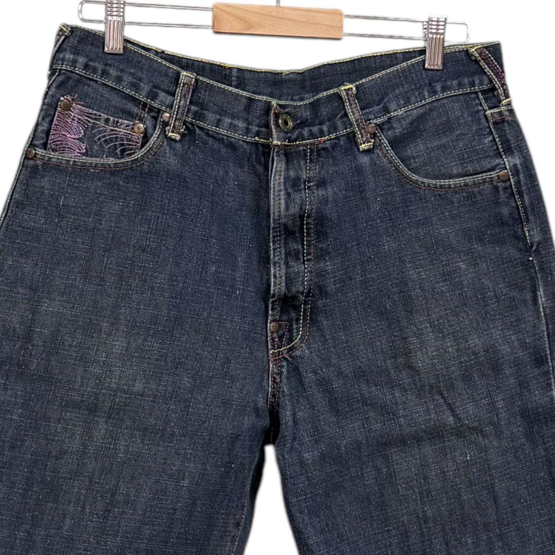 RED MONKEY COMPANY デニム ハーフパンツ ボタンフライ 刺繍