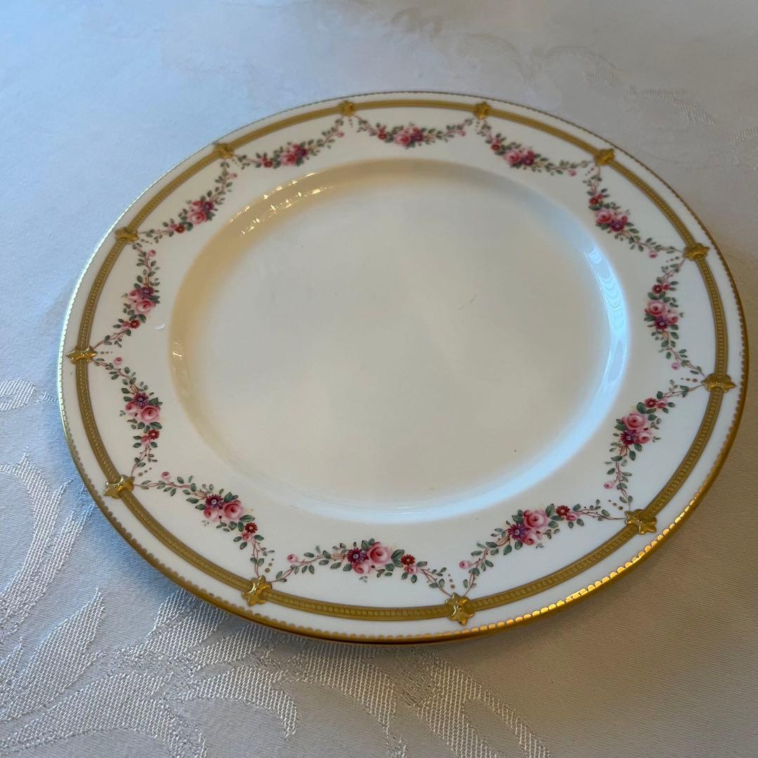 【ローズ ガーランド】美品 英国アンティーク エインズレイ　金彩　大皿　2枚
