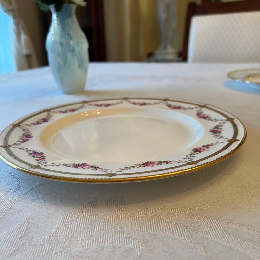 【ローズ ガーランド】美品 英国アンティーク エインズレイ　金彩　大皿　2枚