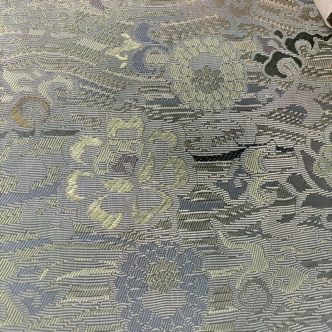 37花柄 絹製 袋帯 天鵞絨織