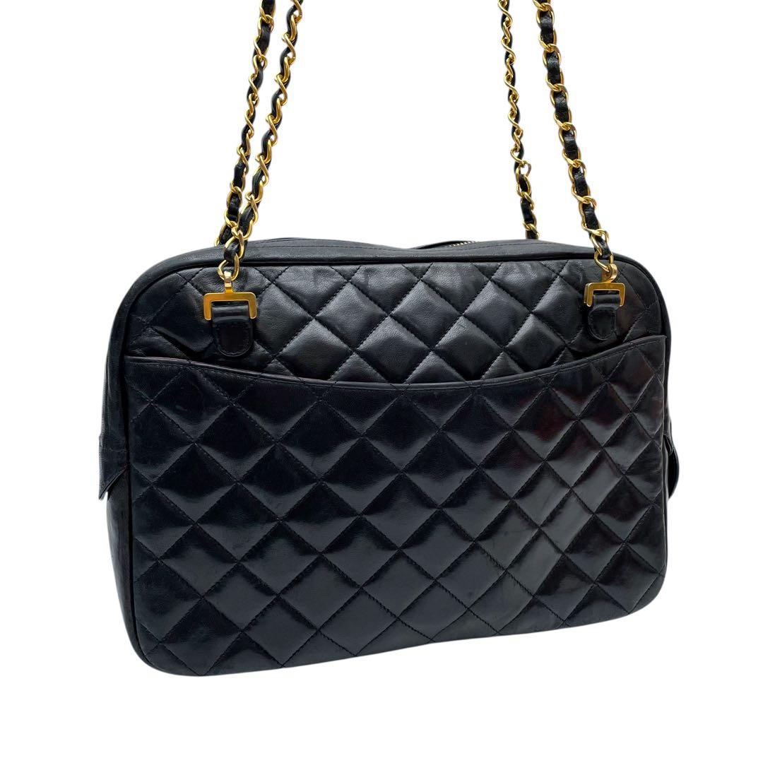 シャネル マトラッセ ラムスキン チェーン ショルダー トート バッグ レザー