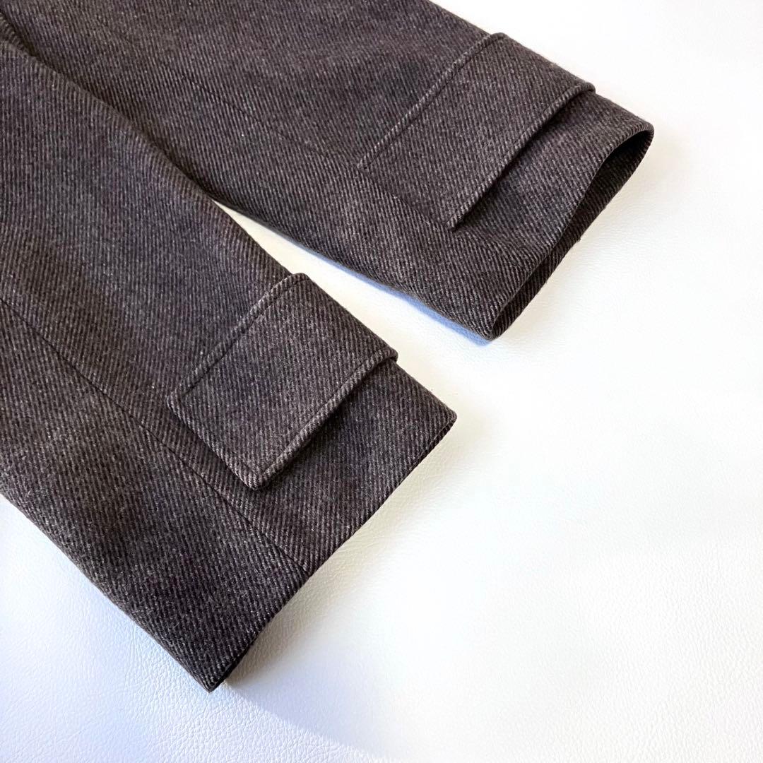 極美品 ユナイテッドアローズ スタンドカラーコート 定価4.6万円 ウール 茶色