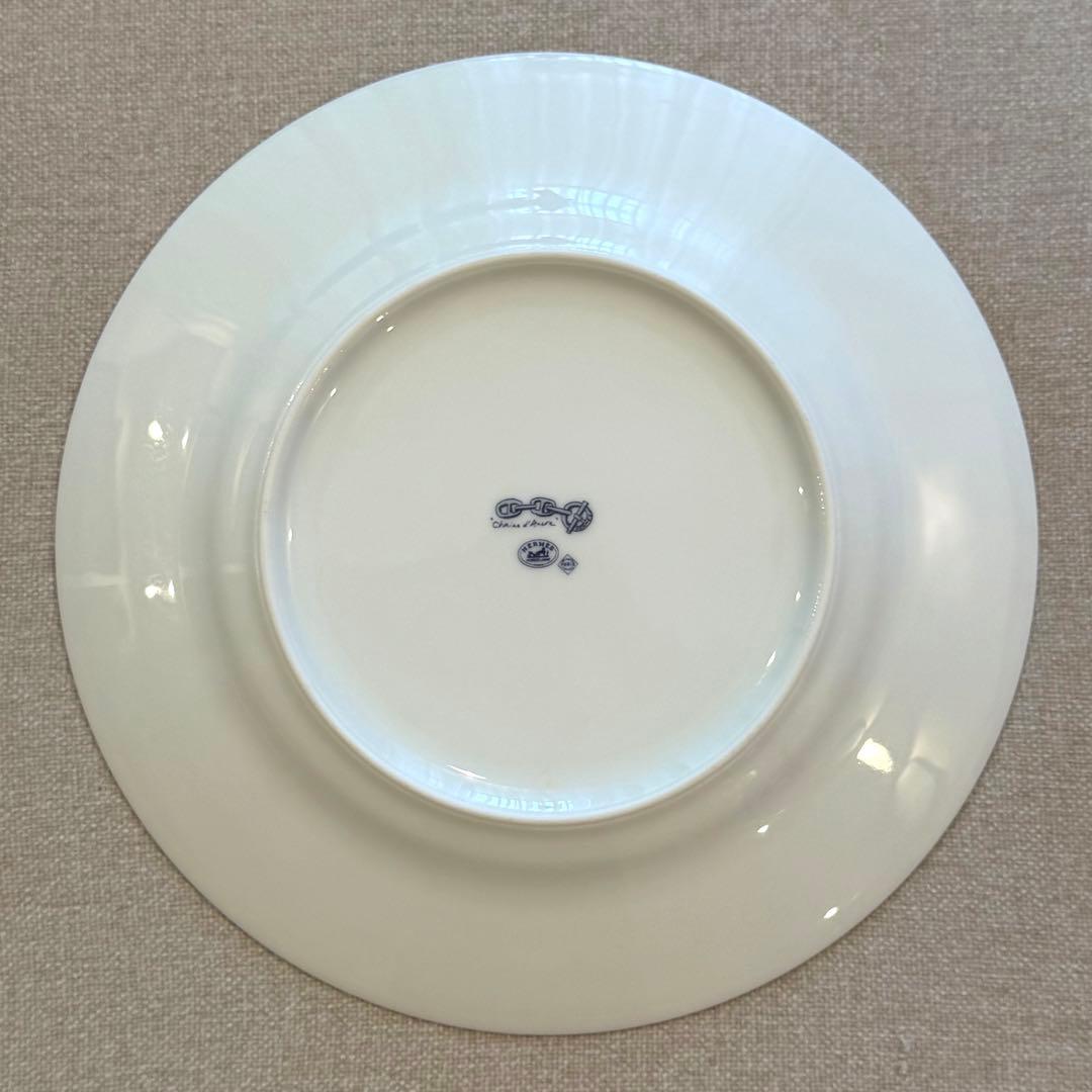 HERMES プレート3枚セット シェーヌダンクル 27cm ブルー