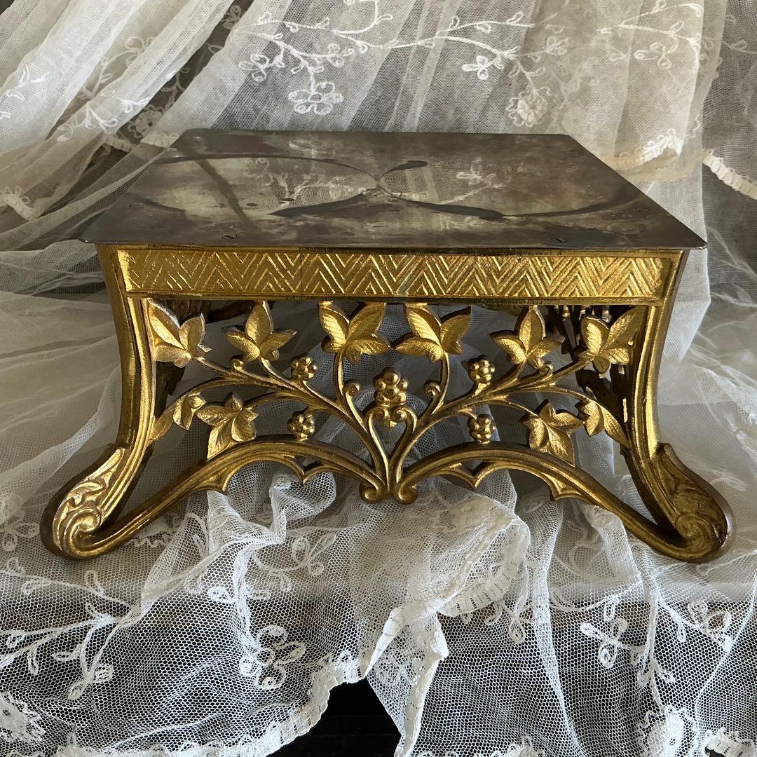 ＊希少＊１９世紀フランスアンティーク　ブロンズ×金鍍金　ディスプレイ台　ポワドレ