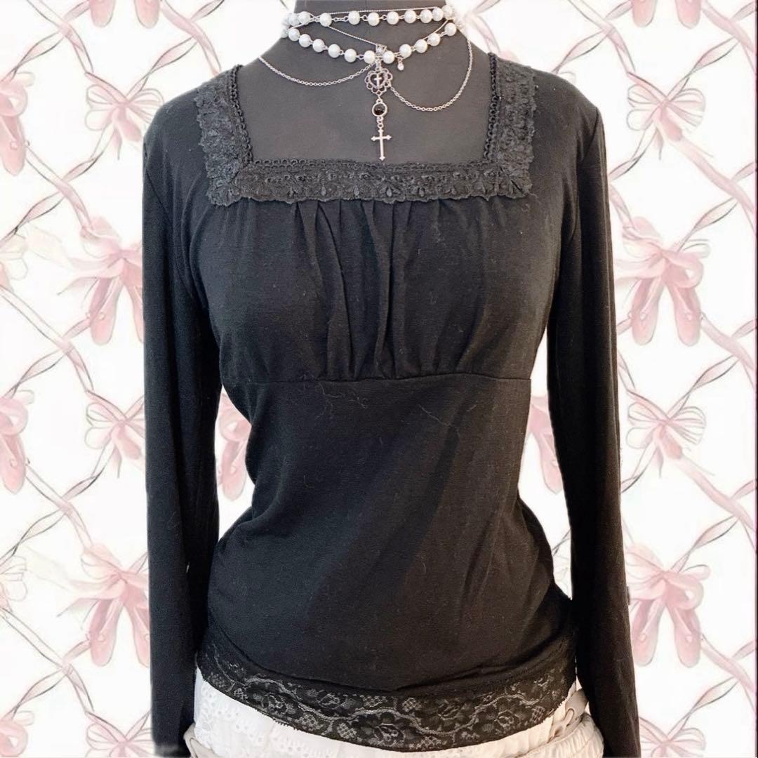 axes femme 2点セット リボン レース ワンピ ダークコア 姫 平成