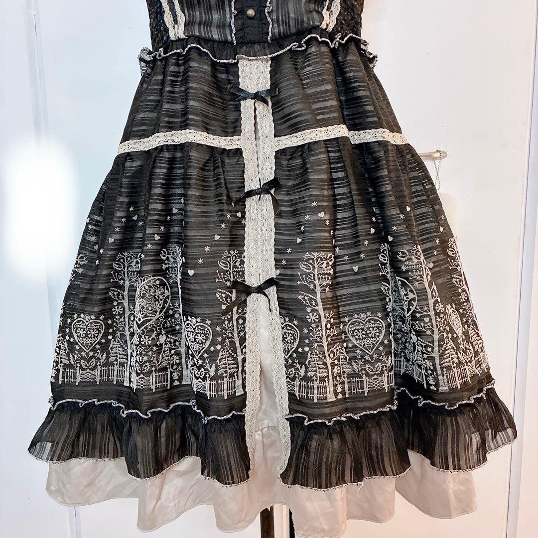 axes femme 2点セット リボン レース ワンピ ダークコア 姫 平成