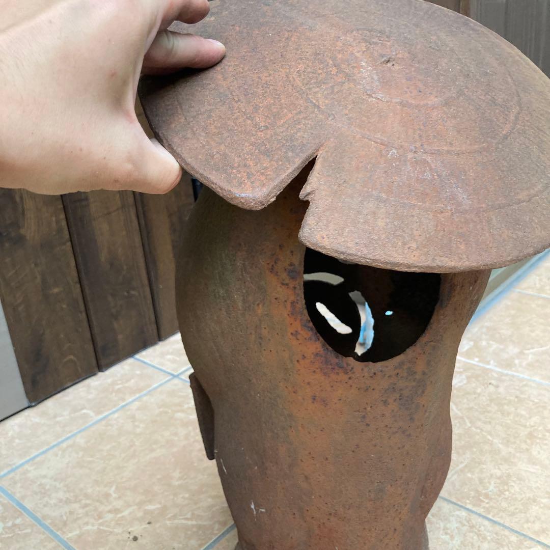 たぬき狸レトロ鉄製　柳森神社おたぬき様　福寿神の狸　STEINS;GATE信楽焼