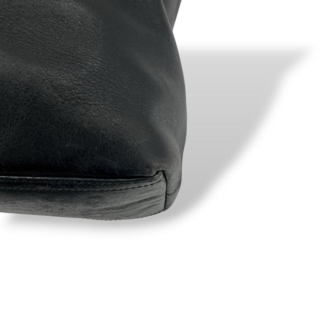 コーチ　2way ビジネスバッグ　ブリーフケース　型押しロゴ　A4可　レザー　黒