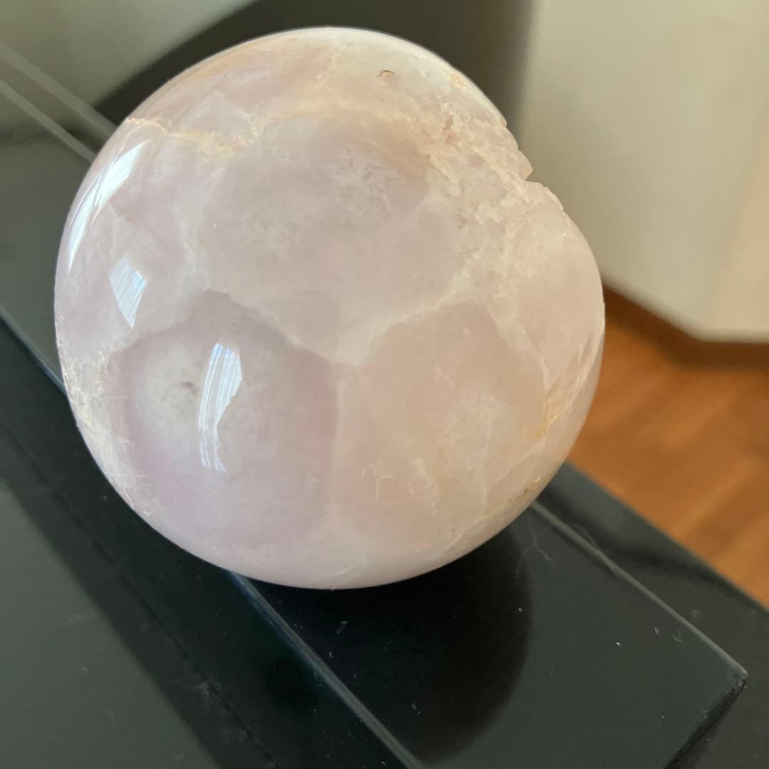 コレクションに！ピンクアメジスト　スフィア　天然石置物　D167