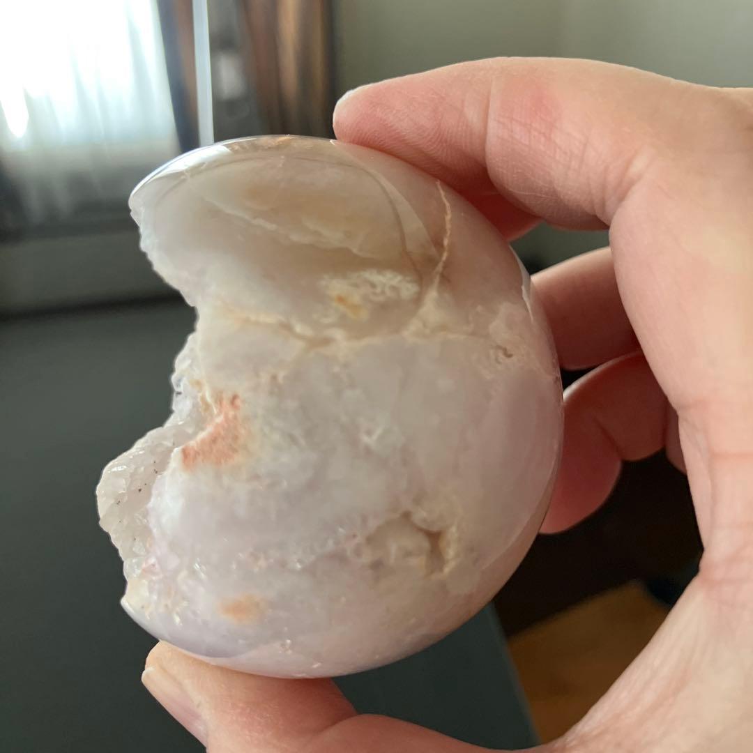 コレクションに！ピンクアメジスト　スフィア　天然石置物　D167