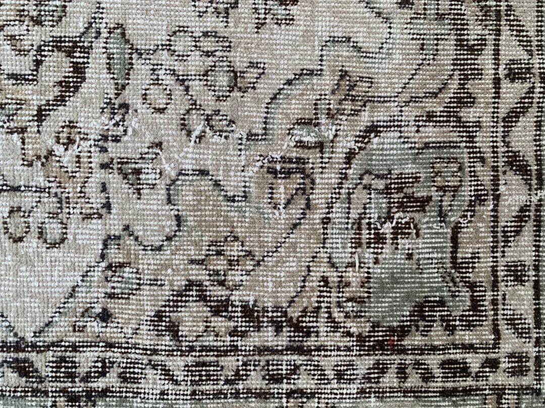 超大判　242×135 アイボリー　トルコヴィンテージラグ メダリオン