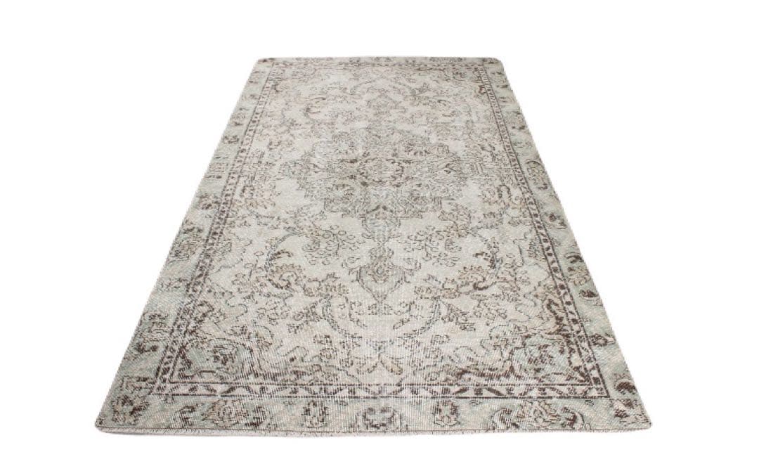 超大判　242×135 アイボリー　トルコヴィンテージラグ メダリオン