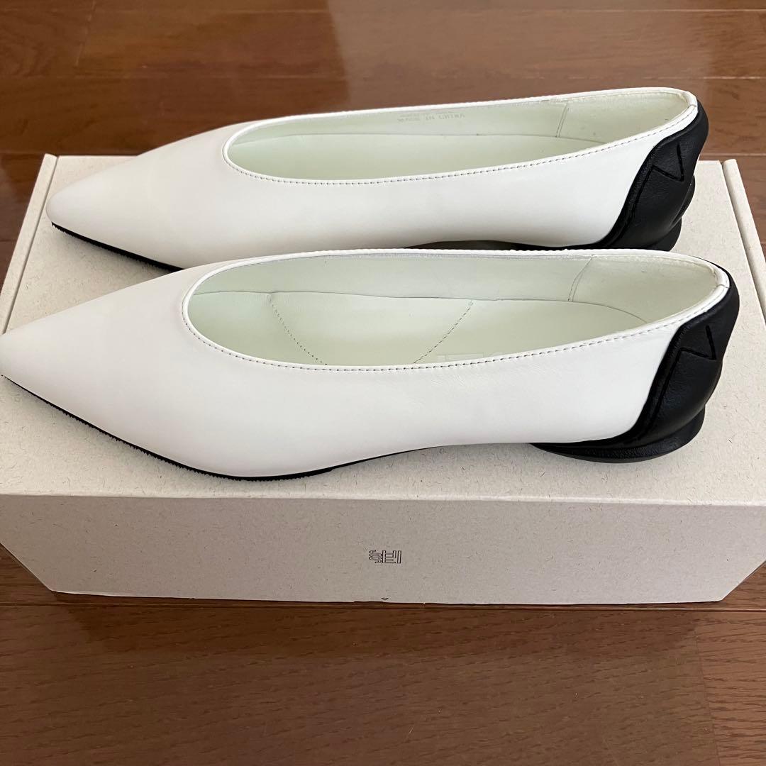 【新品】SHISEI シーセイ 定番 フラットシューズ　36.5 白 23.5