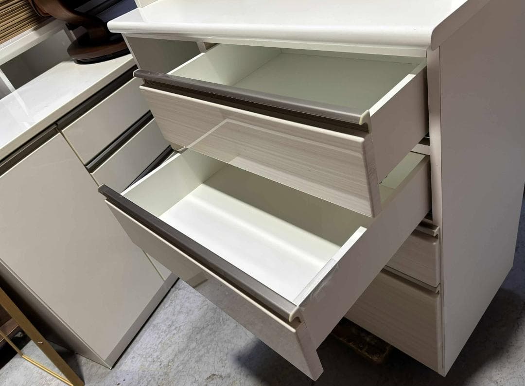 NITORI ポスティアシリーズ 幅105cmキッチンボード、食器棚、Used