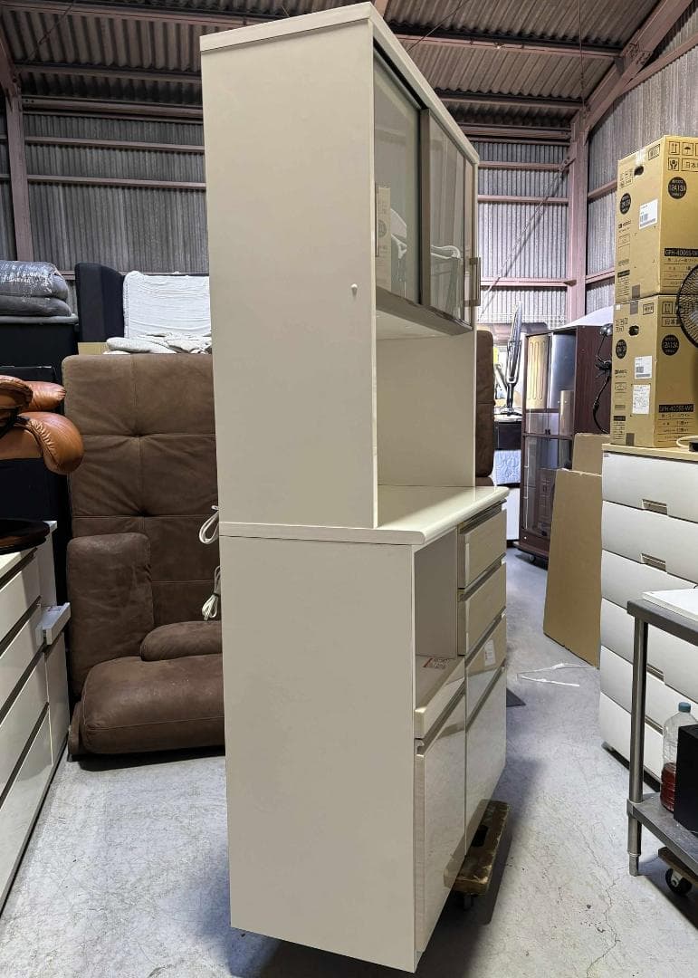 NITORI ポスティアシリーズ 幅105cmキッチンボード、食器棚、Used