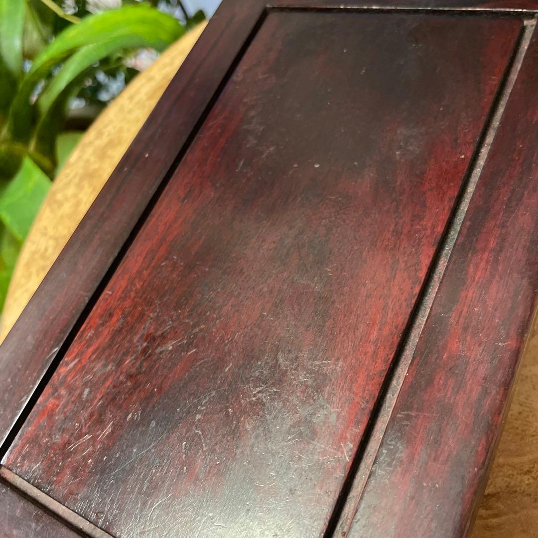 中国 骨董品 鉄製 狛犬 獅子像 木製台座付き