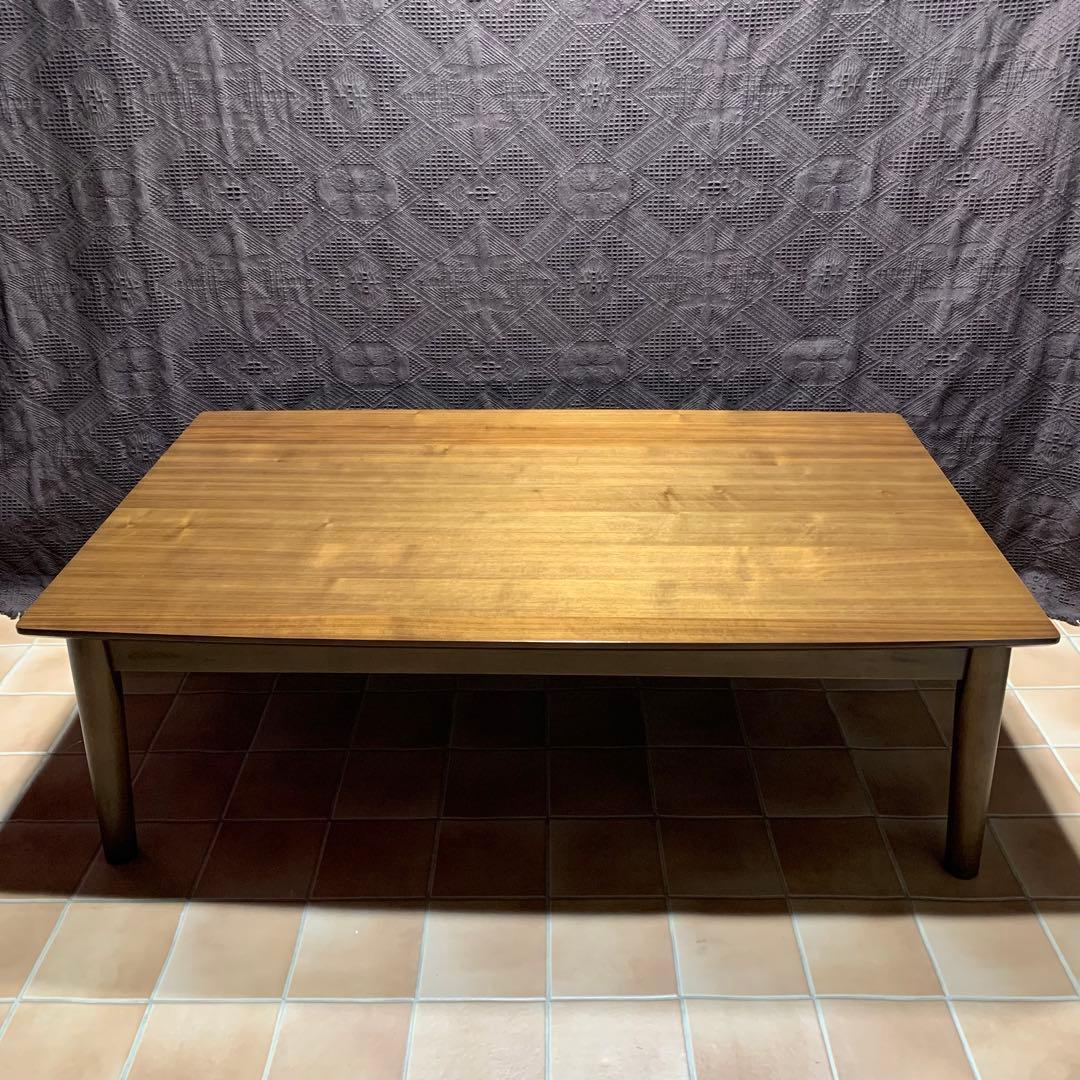 【美品】ボート形（船形・トノー型）120cm幅 テーブル ウォールナット突板材