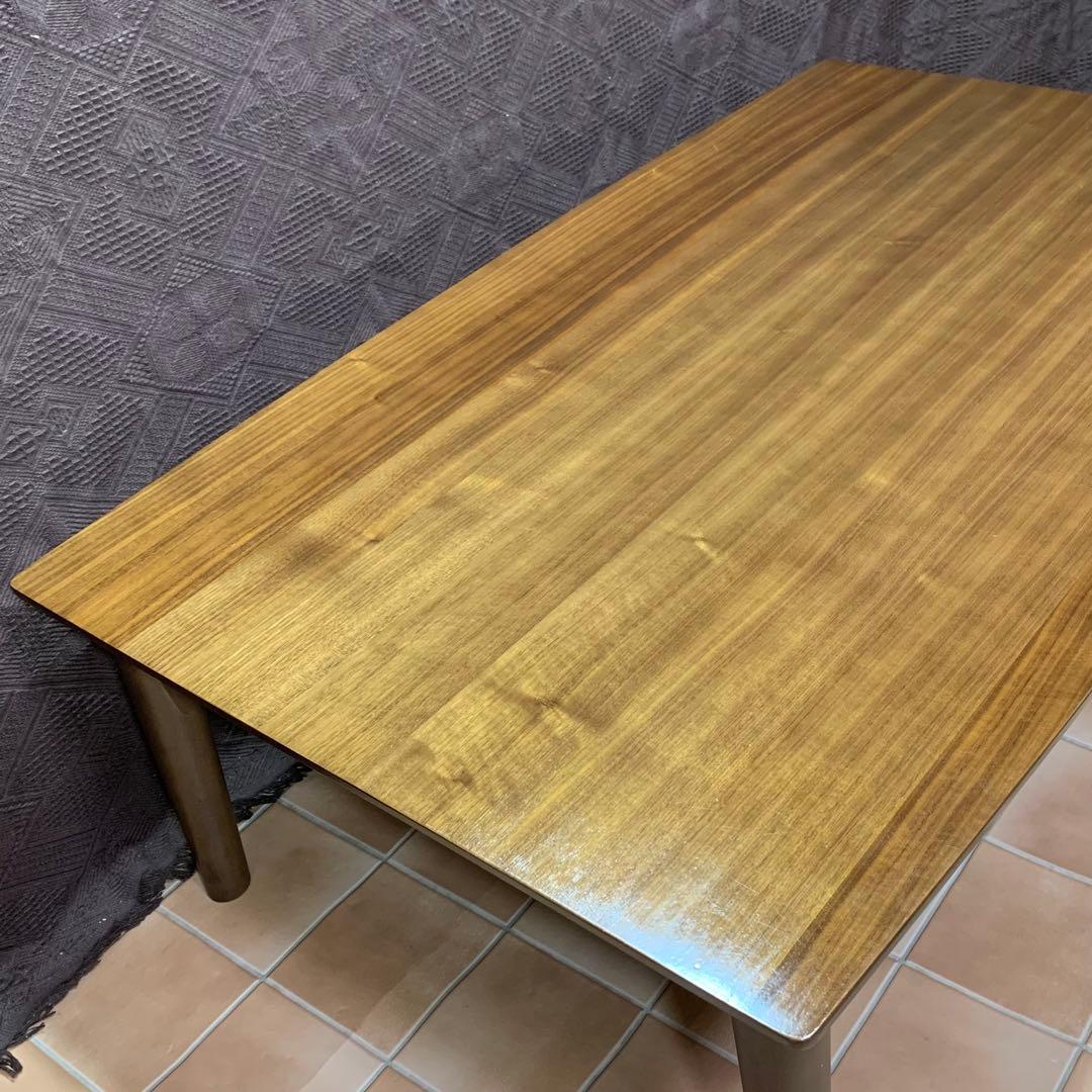 【美品】ボート形（船形・トノー型）120cm幅 テーブル ウォールナット突板材