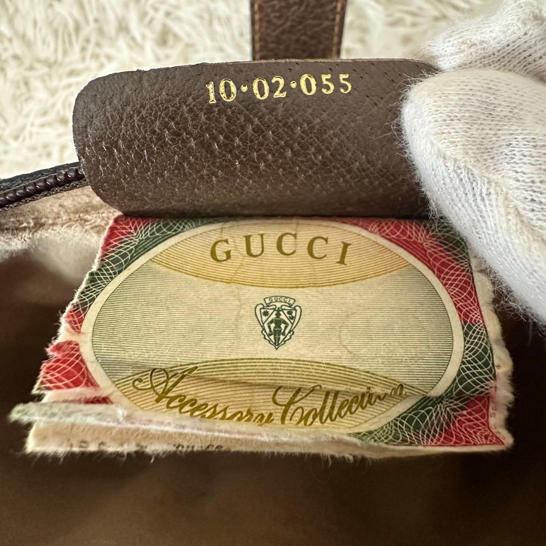 希少 紙タグ 袋付 グッチ GG 金具 レザー ショルダーバッグ シェリーライン