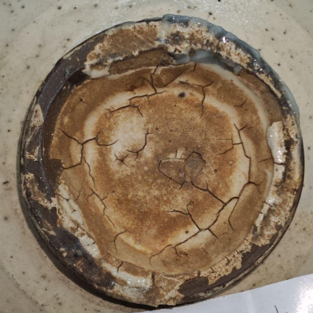 李朝、粉引茶碗(合せ箱、藍染包み古布付)