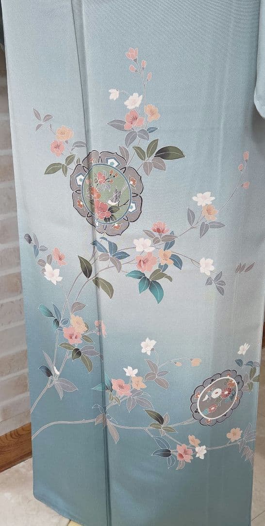 作家物訪問着4点フルセット、着物、袋帯、帯締め、帯揚げ