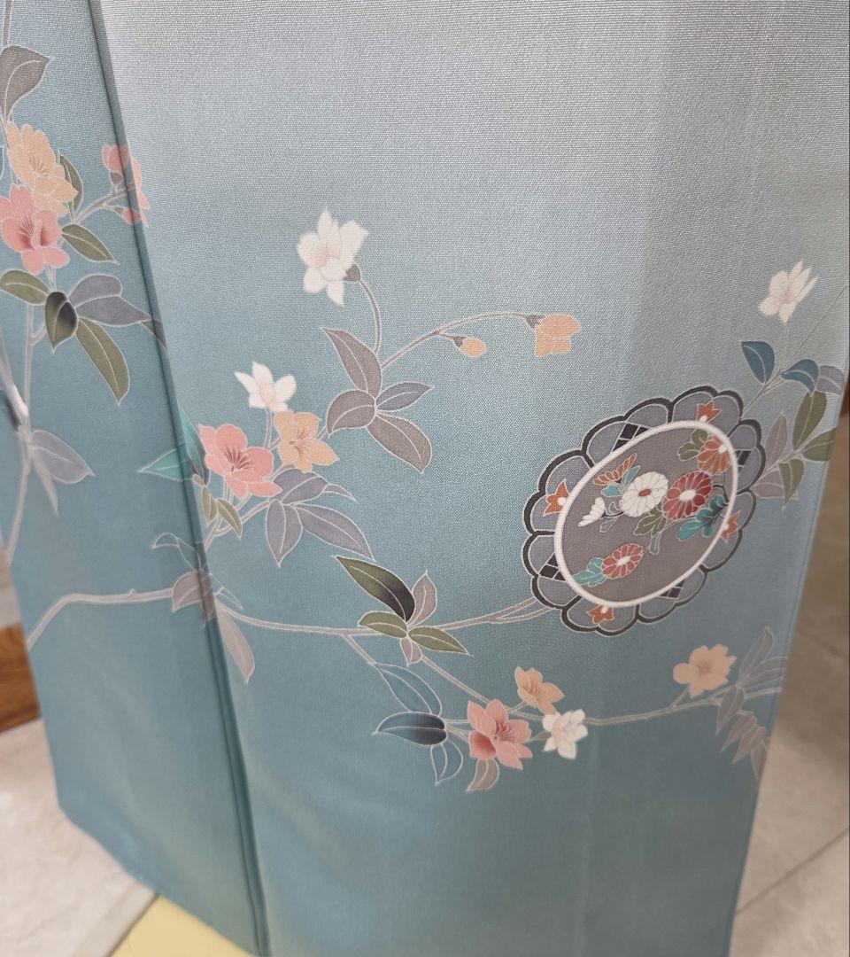 作家物訪問着4点フルセット、着物、袋帯、帯締め、帯揚げ