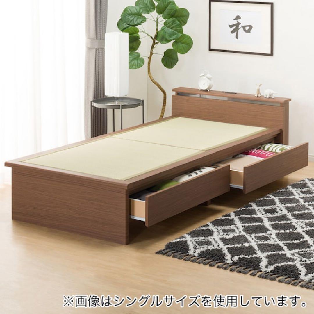 セミダブルベッドフレーム ブラウン 引き出し付き（直接受け取り希望）