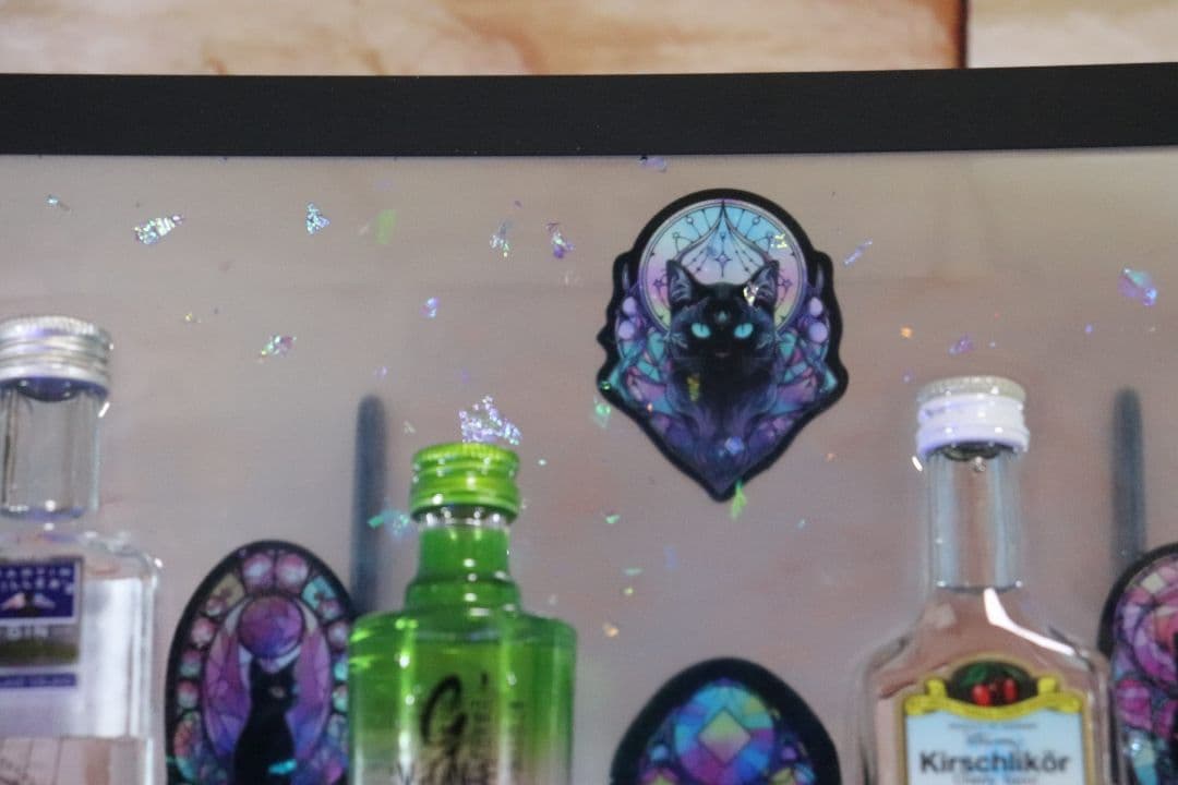 LEDインテリア ハンドメイドレジンアート ミニチュアボトルディスプレイ 酒