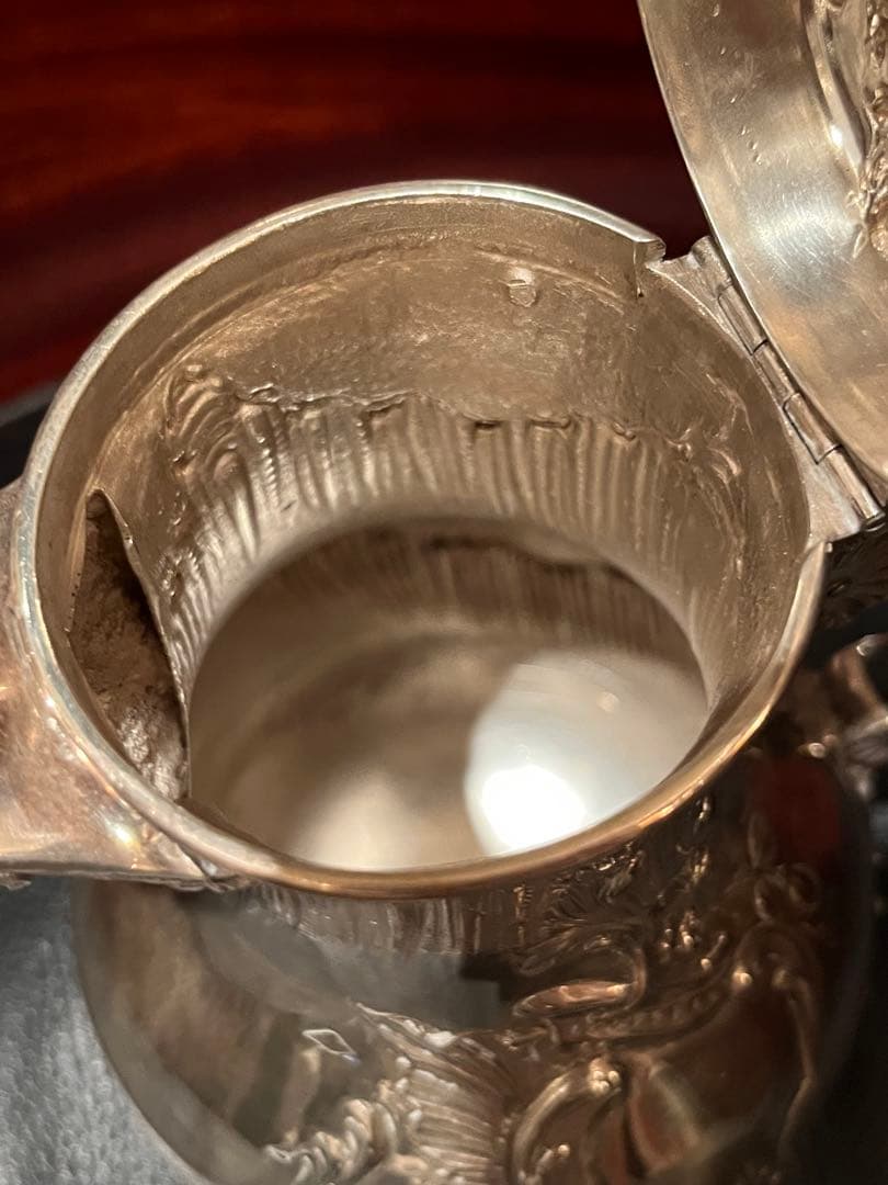 フランス　純銀製　ティーポット　ポット　アンティーク　スターリングシルバー