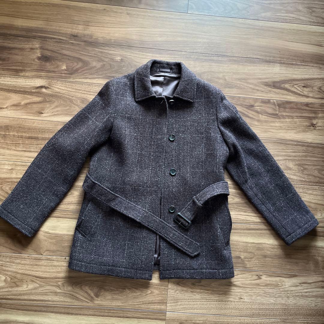 美品MHL コート マーガレットハウエル Harris Tweed ベルト付き
