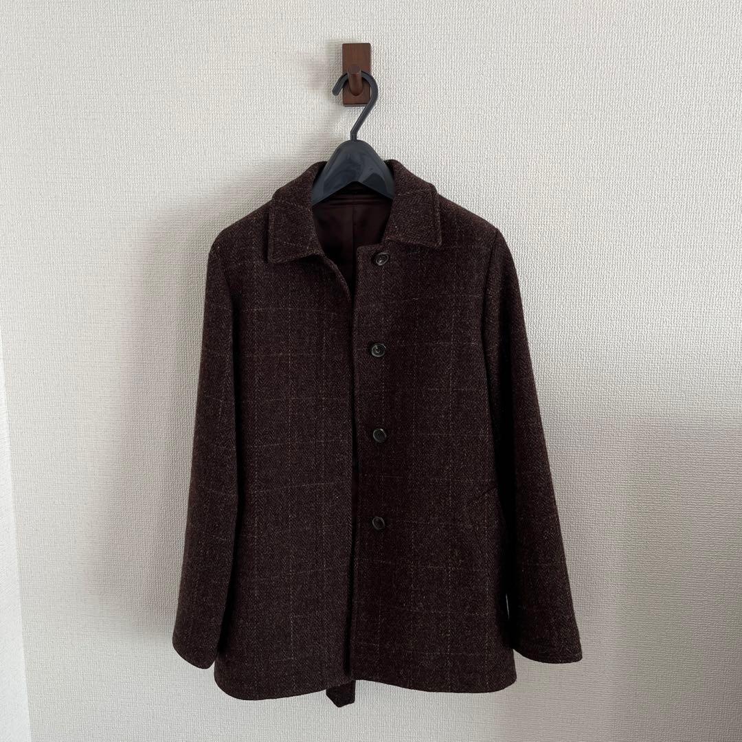 美品MHL コート マーガレットハウエル Harris Tweed ベルト付き