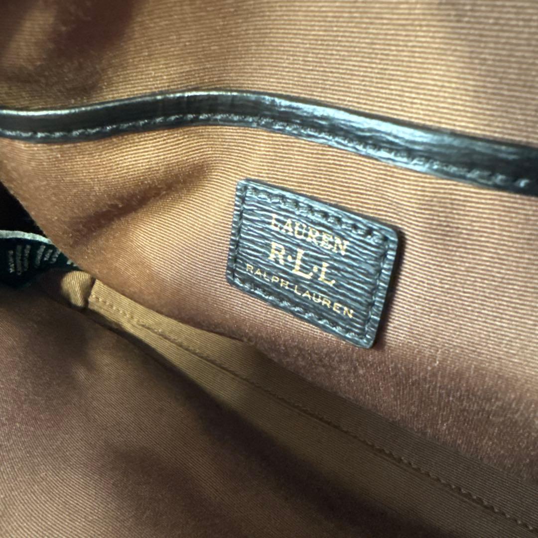 RALPH LAUREN ラルフローレン 本革 レザー ミニショルダーバッグ 黒