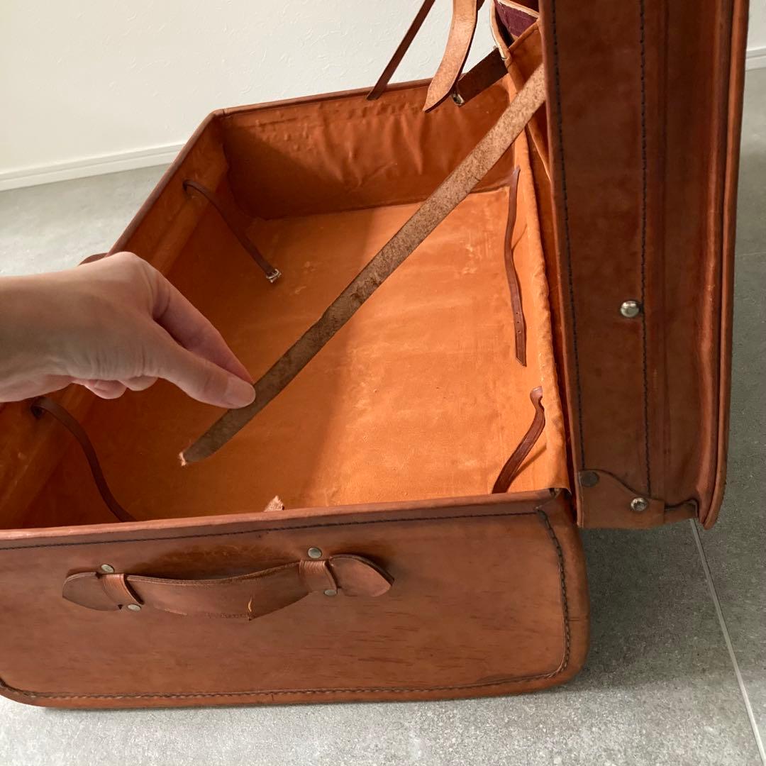 超特大 ヴィンテージ レザートランクケース トランクバッグ 80cm×44cm