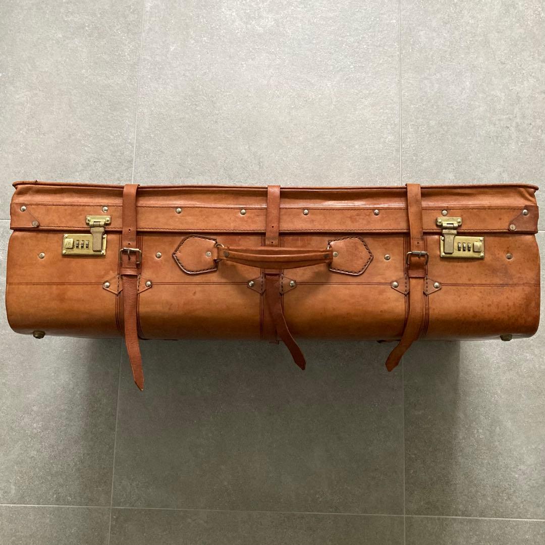 超特大 ヴィンテージ レザートランクケース トランクバッグ 80cm×44cm