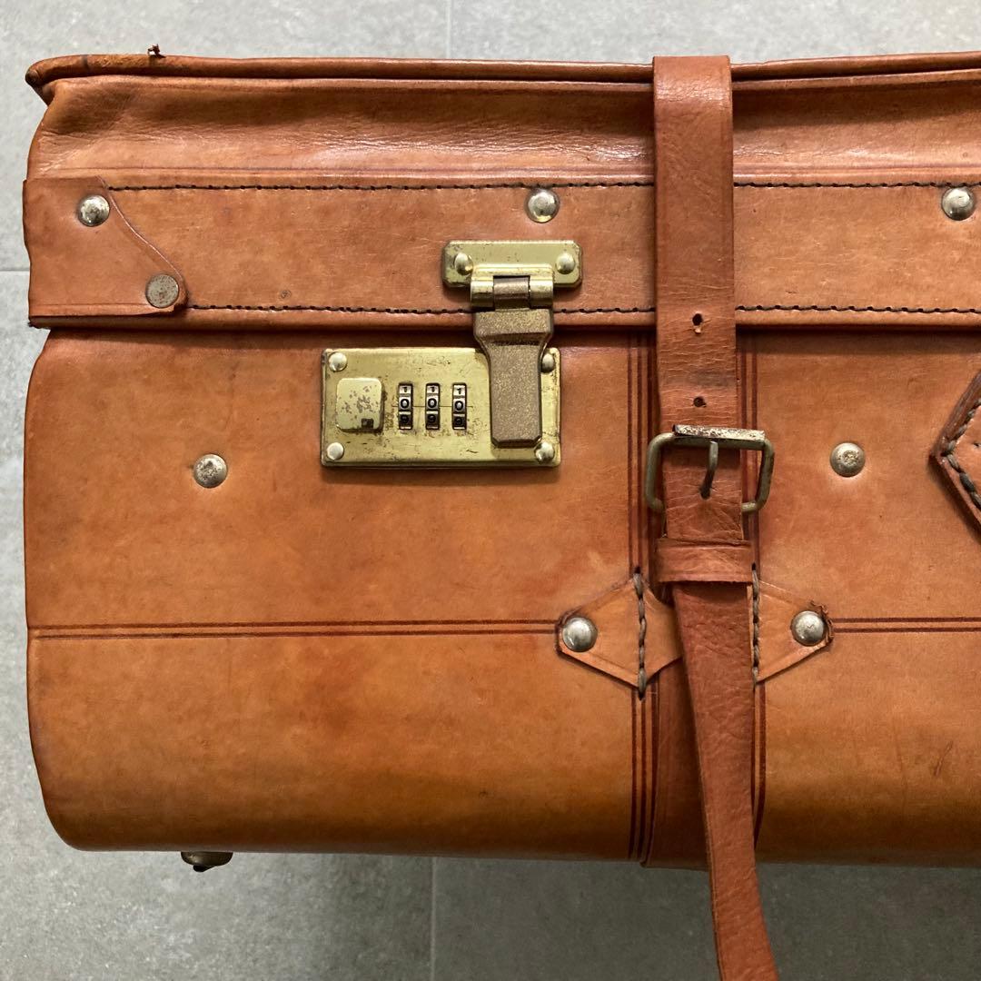 超特大 ヴィンテージ レザートランクケース トランクバッグ 80cm×44cm