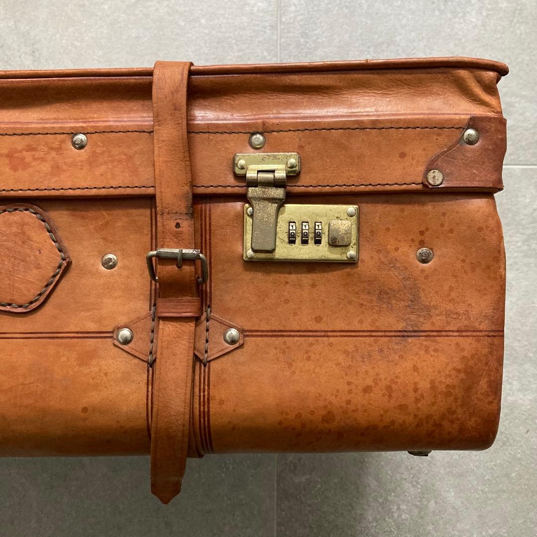 超特大 ヴィンテージ レザートランクケース トランクバッグ 80cm×44cm