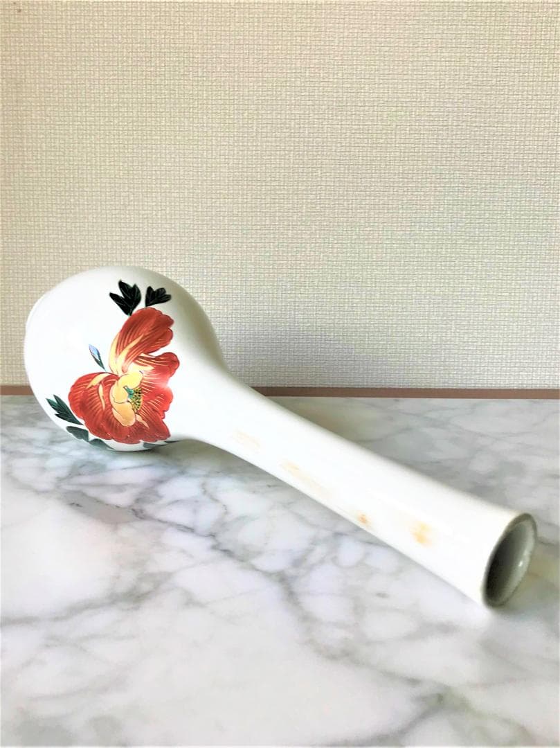 お値引！ヴィンテージ　九谷焼　一輪挿し　鶴首　白磁　極美品　極希少