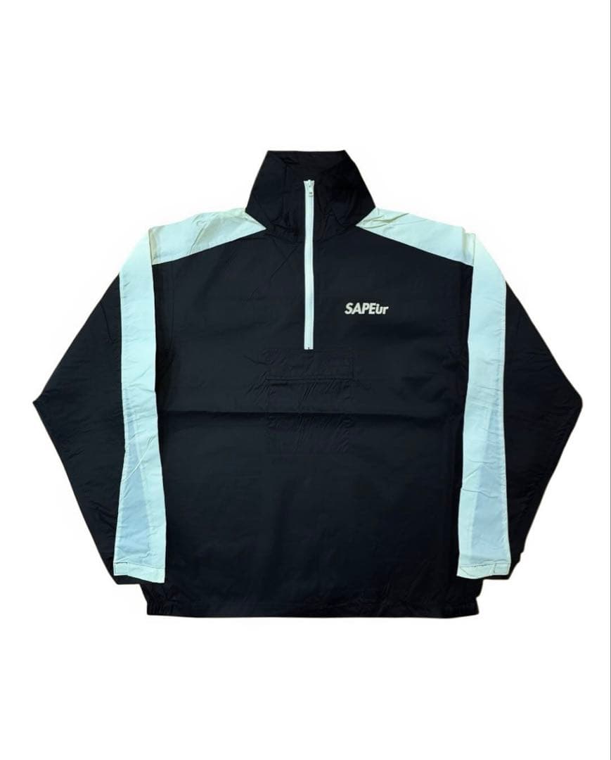 SAPEur ナイロンジャケット ハーフジップ　ブラック