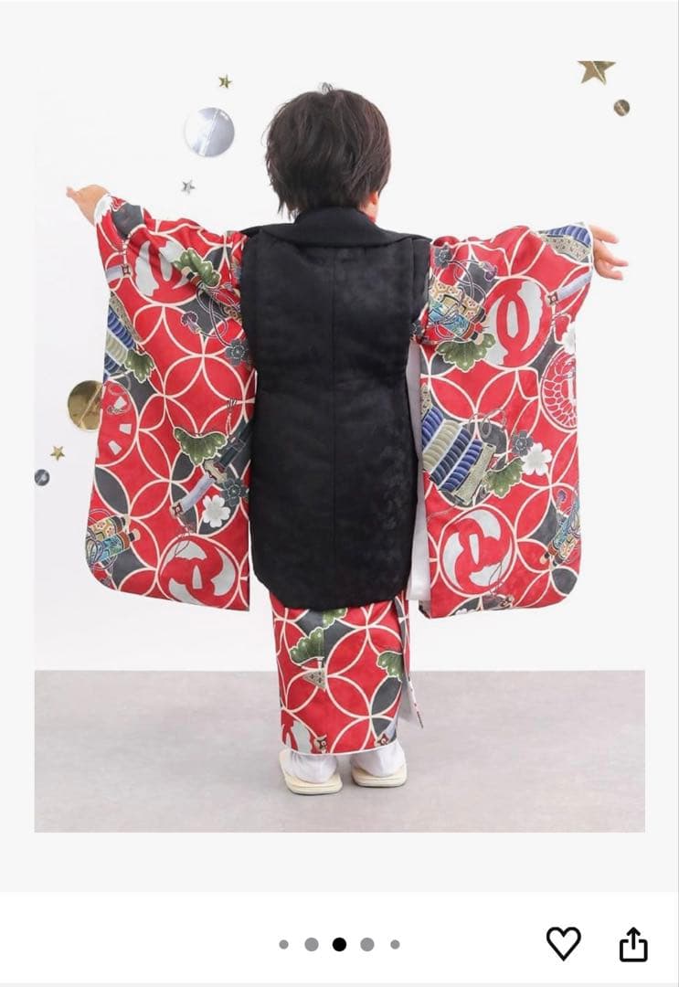 七五三　3歳　男の子　被布着物