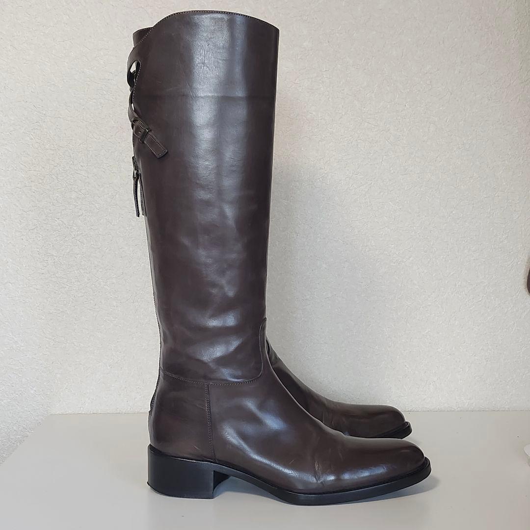 美品 サルトル シングルバックベルト ジョッキーブーツ 36.5 GRIGIO