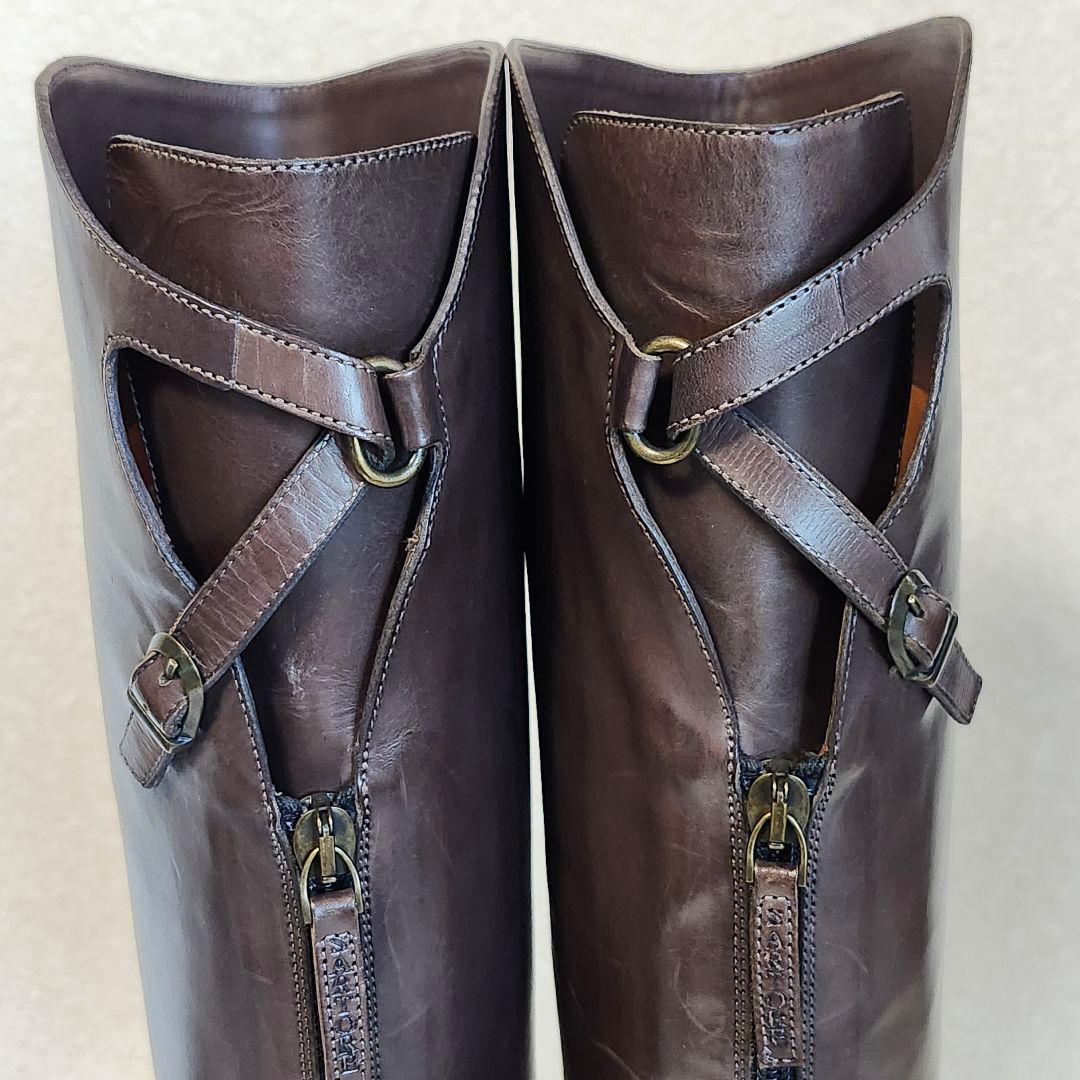 美品 サルトル シングルバックベルト ジョッキーブーツ 36.5 GRIGIO
