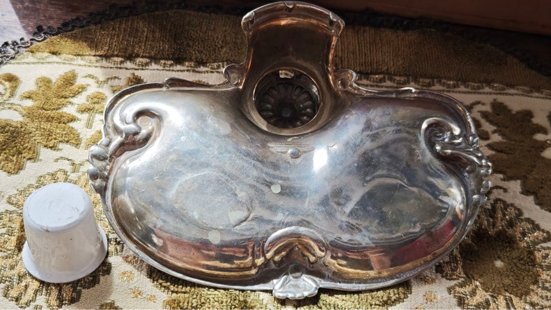 インクウェル　ペントレイ　シルバーメタル（ピューター？） フランスアンティーク