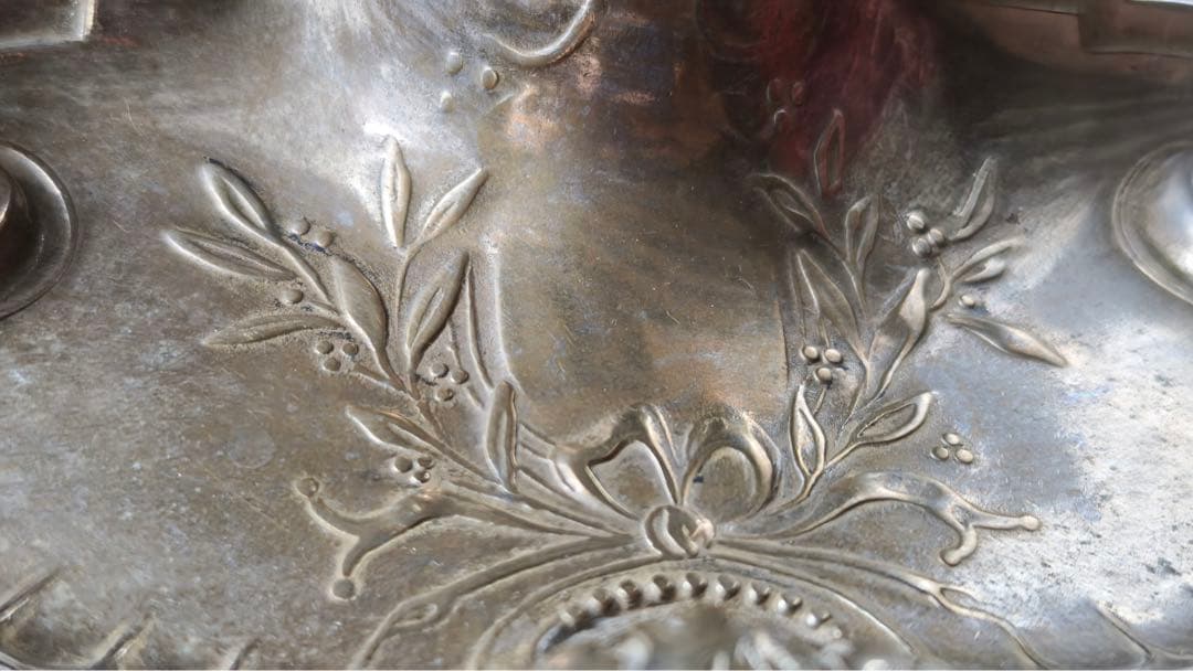 インクウェル　ペントレイ　シルバーメタル（ピューター？） フランスアンティーク