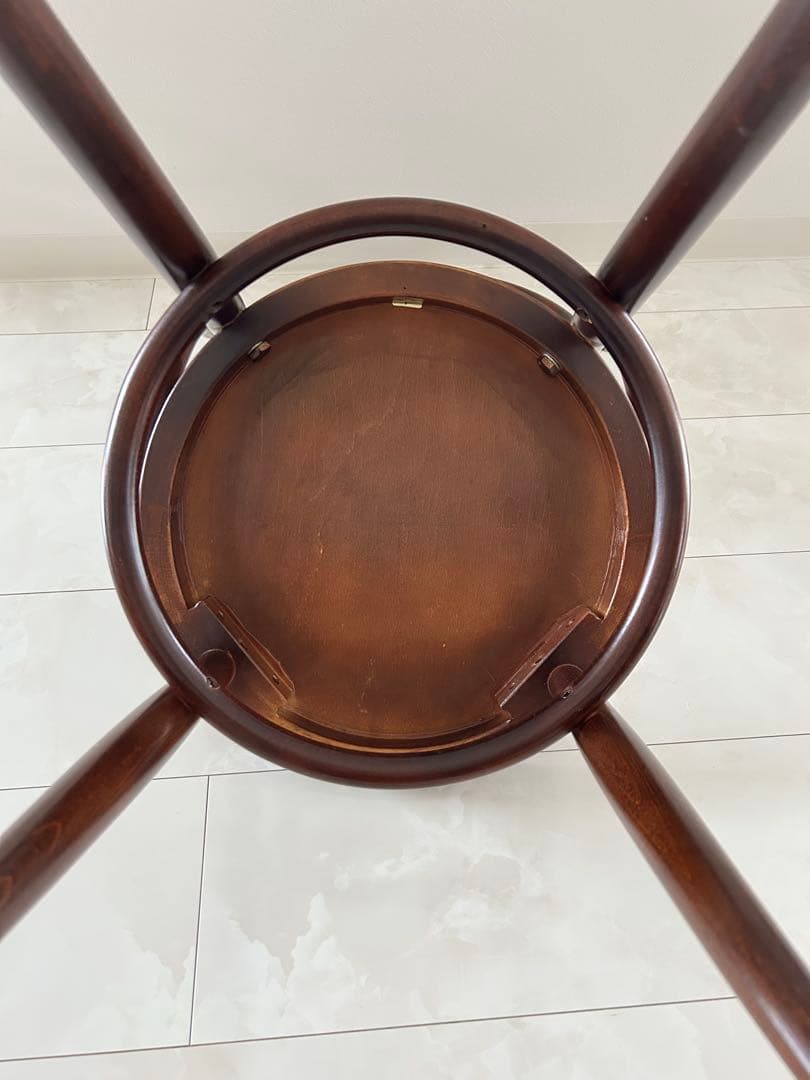 ダークブラウン 木製 曲木デザイン 椅子B