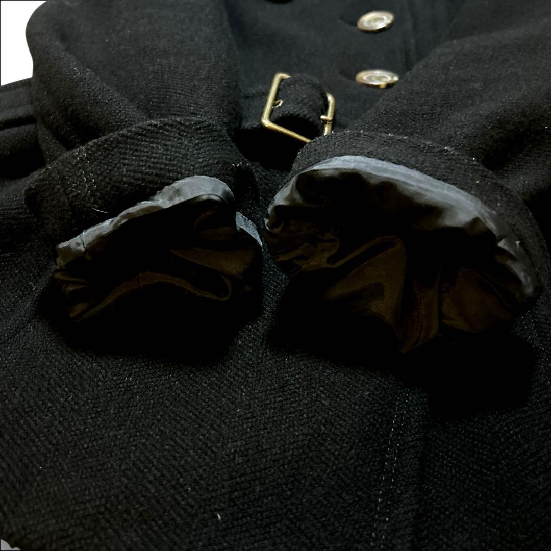 可愛い バーバリーブルーレーベル　コート　ウール　ファー　ベルト　フード　Ｌ