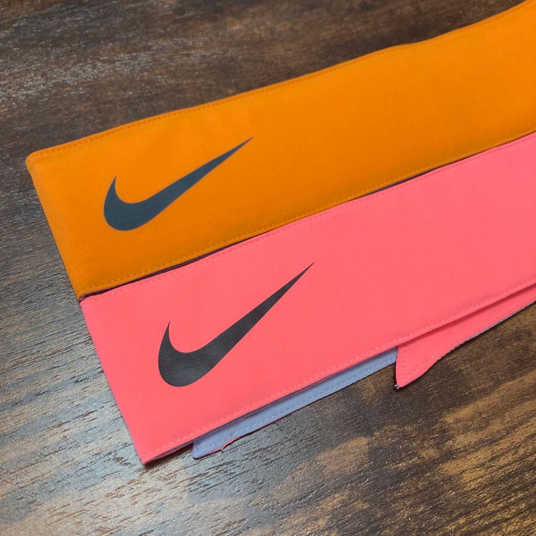 beckaz2点セット　NIKE ヘッドタイ　オレンジx黒　蛍光ピンクx黒