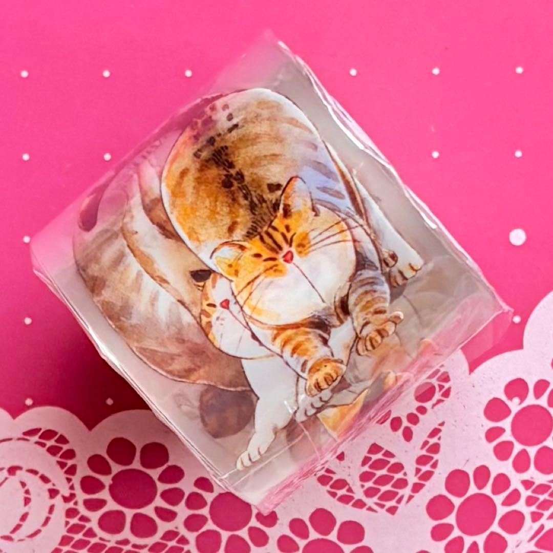 雾面PET 喵〜 ダイカット加工 3.5cm×6m 海外マスキングテープ　ネコ