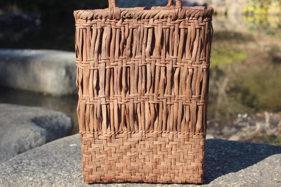 山葡萄 籠 かごバッグ コンパクト 巾着 手作り 物 籠バッグ