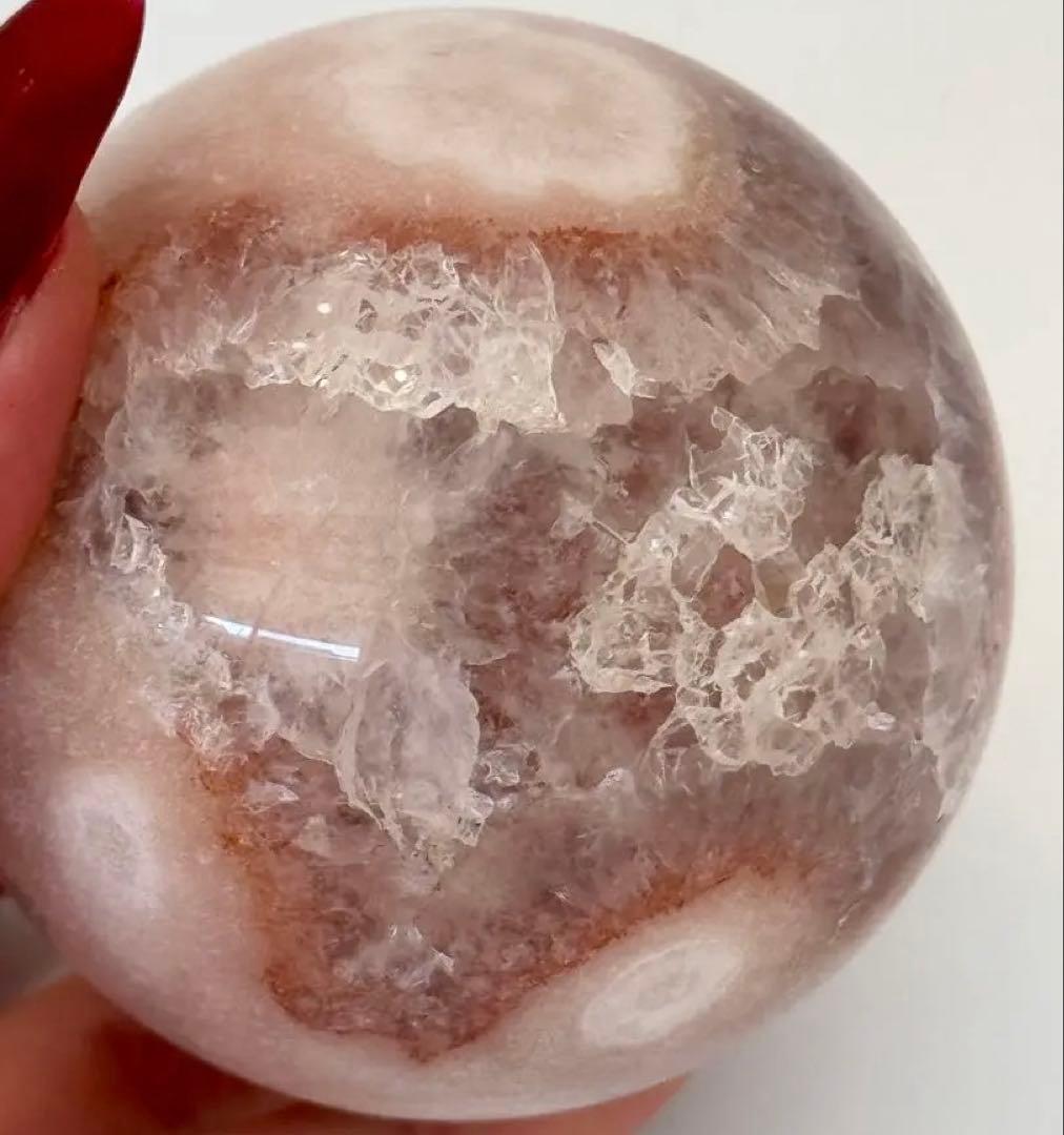 高品質ピンクアメジスト　BIGスフィア　レース　65.76mm