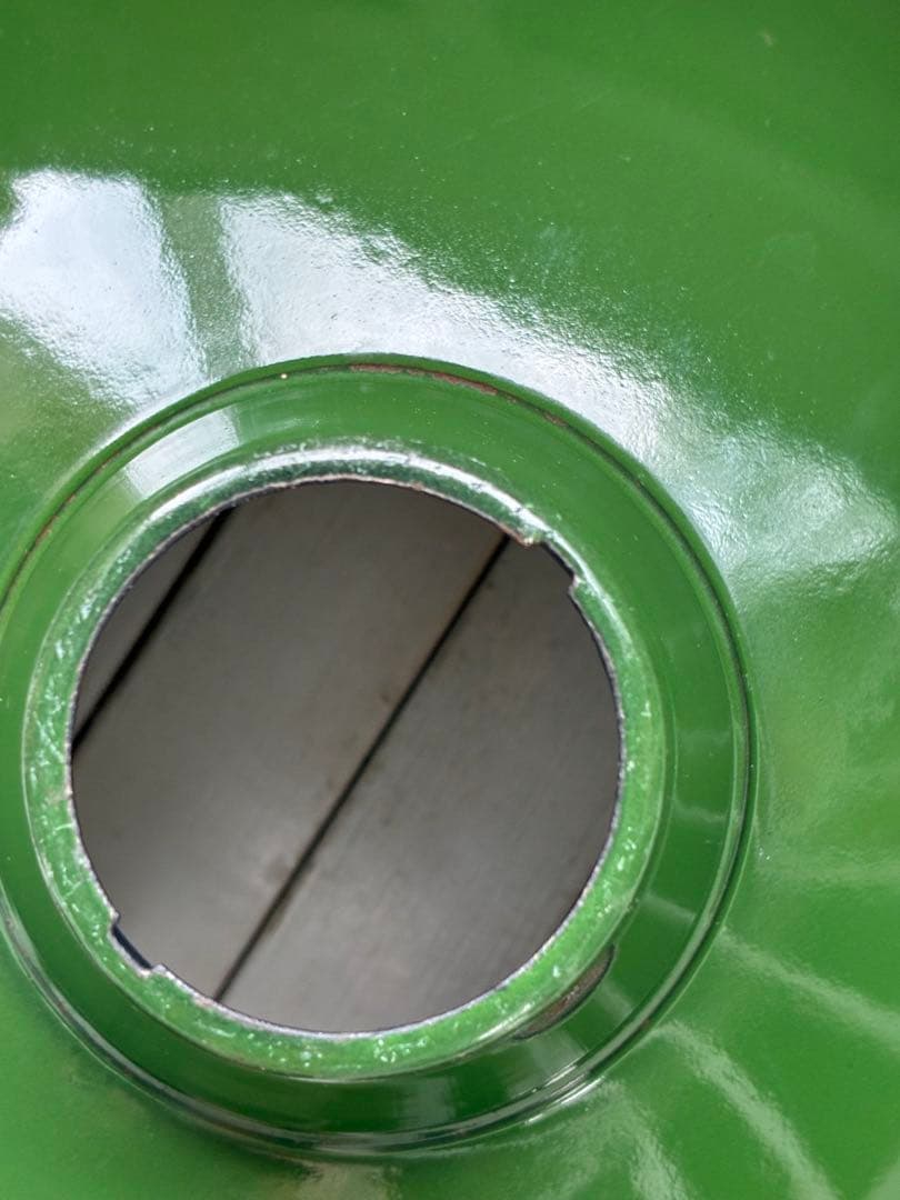 青柳アンティーク　ホーロー　ランプ　シェード　グリーン　30センチ　美品